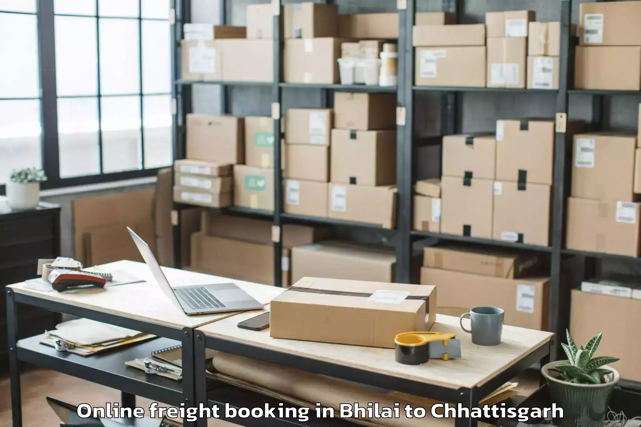 Top Bhilai to Makdi Online Freight Booking Available